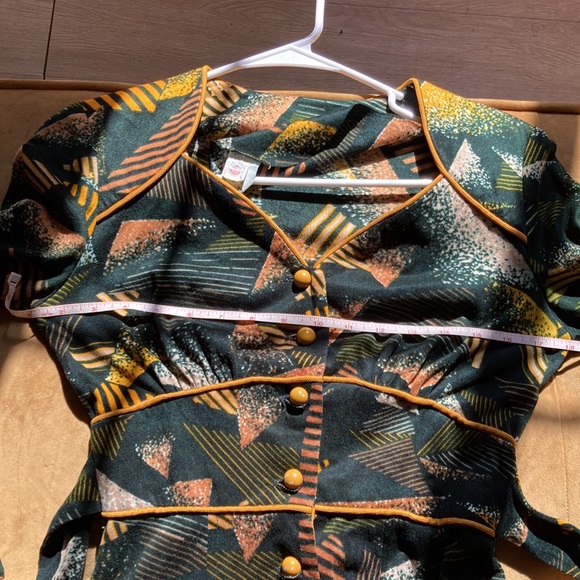 Vintage 1964-1974 abstract union made in USA Dress size small - Picture 10 of 11